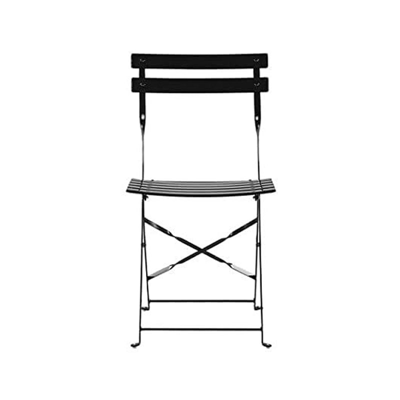 Folding Garden Chairs In Heavy Duty Black Metal Frame