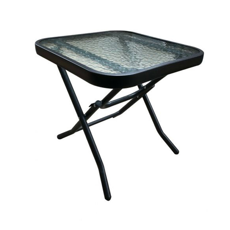 Folding Outdoor Black Coffee Table Garden Patio Side Table Metal