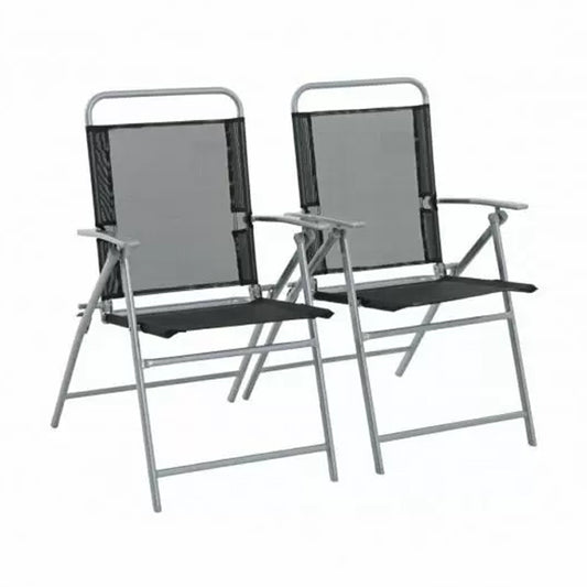 Pacific Garden Folding Chairs With Textilene Mesh & Weatherproof Steel Frame