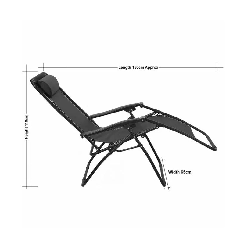 Zero Gravity Reclining Chairs Garden Sun Loungers Set Of 2