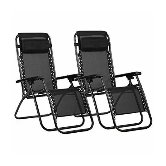 Zero Gravity Reclining Chairs Garden Sun Loungers Set Of 2