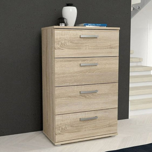 Nik 4 Drawer Chest Of Drawers Oak For Hallway/bedroom/office