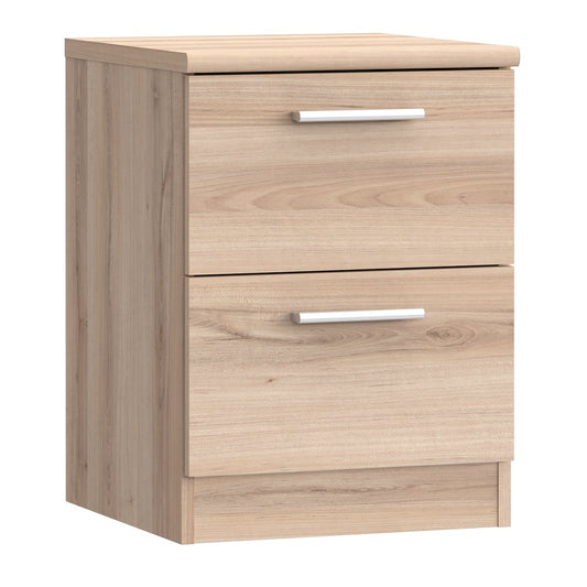 Bronte 2 Drawer Bedside Cabinet, Bedside Table, Oak Finish